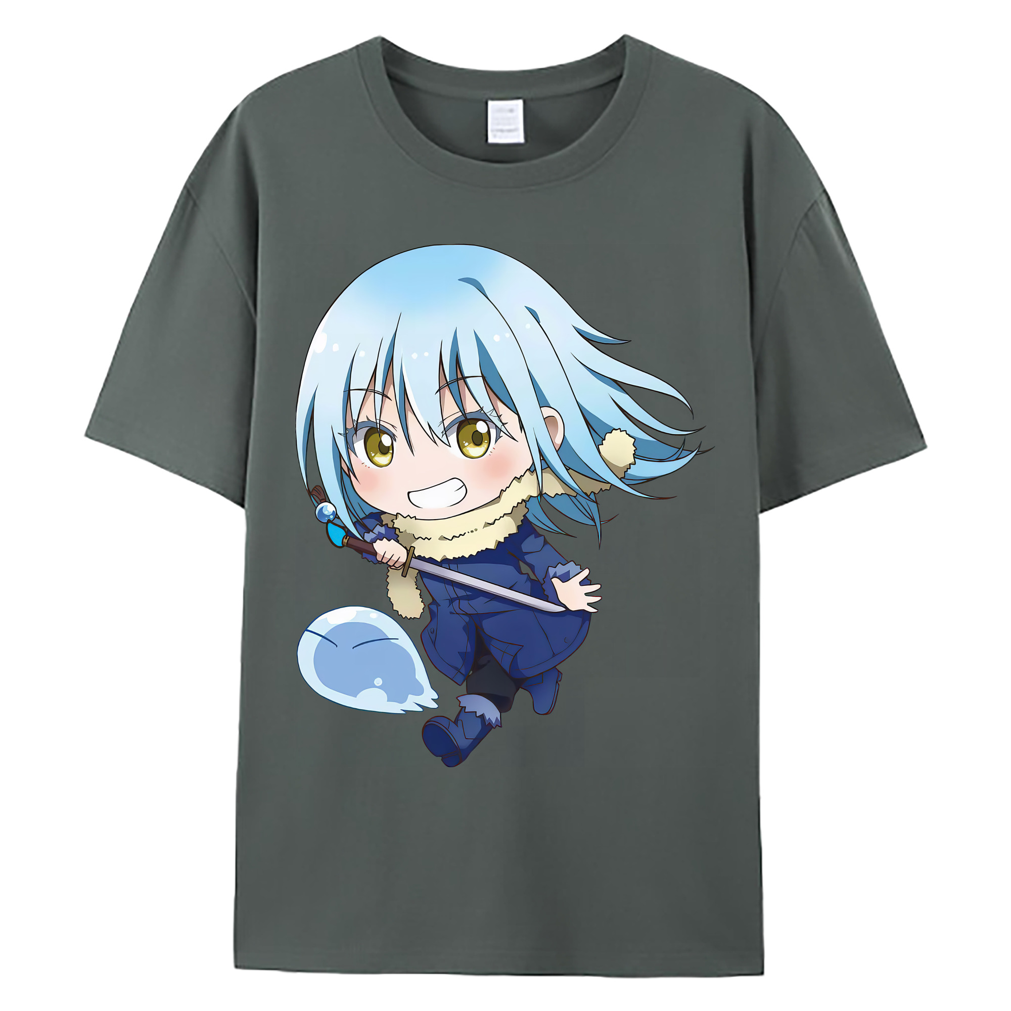 （画像用） 転スラ Regarding Reincarnated to Slime 綿100％ メンズ半袖Tシャツ｜肌触りやわらか＆通気性